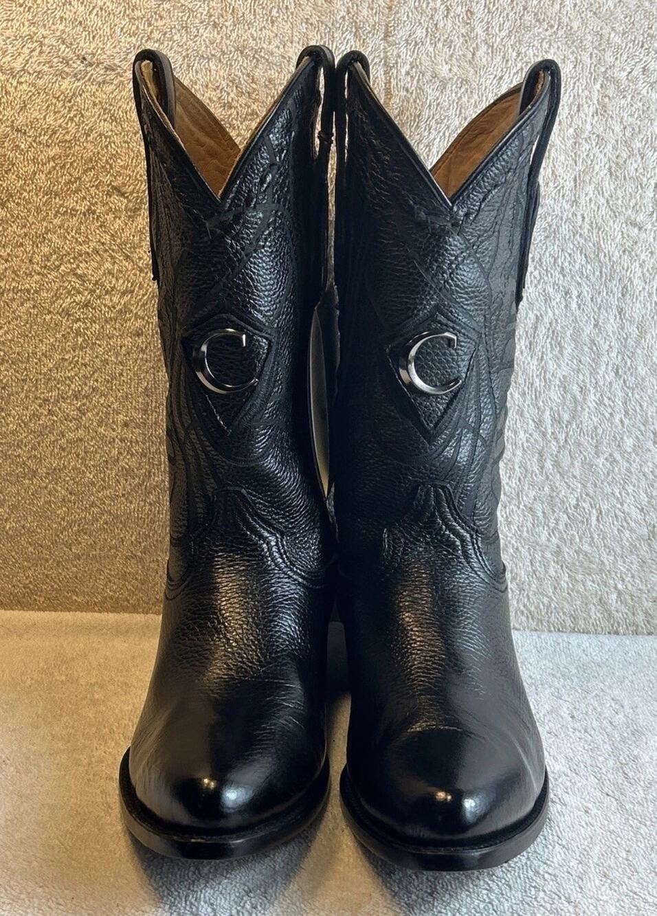 Cuadra black casual fashion deer leather boots for men Size 8 EE